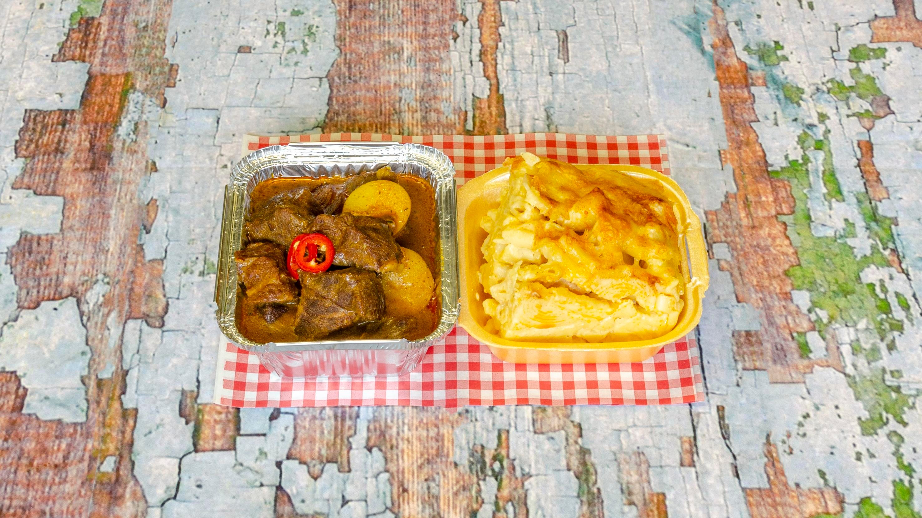 Curry Goat Mac and Cheese