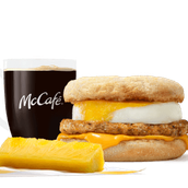 Chicken Sausage McMuffin with Egg Meal with Pineapple Stick