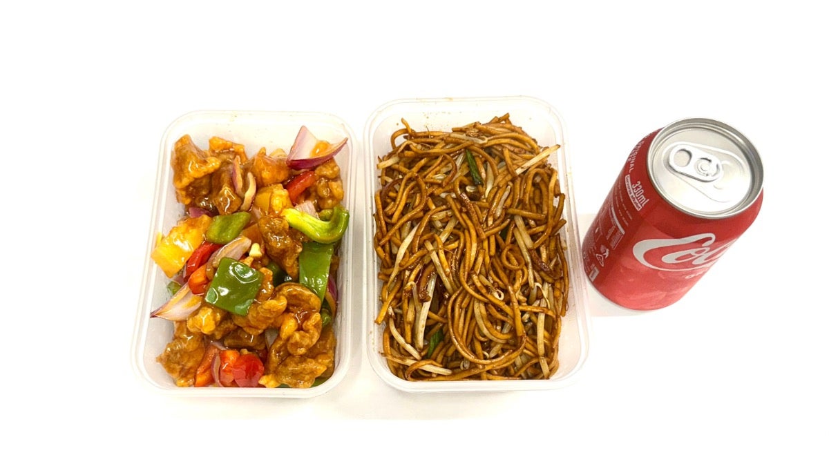 lunch Set D咕噜肉 炒面+可乐