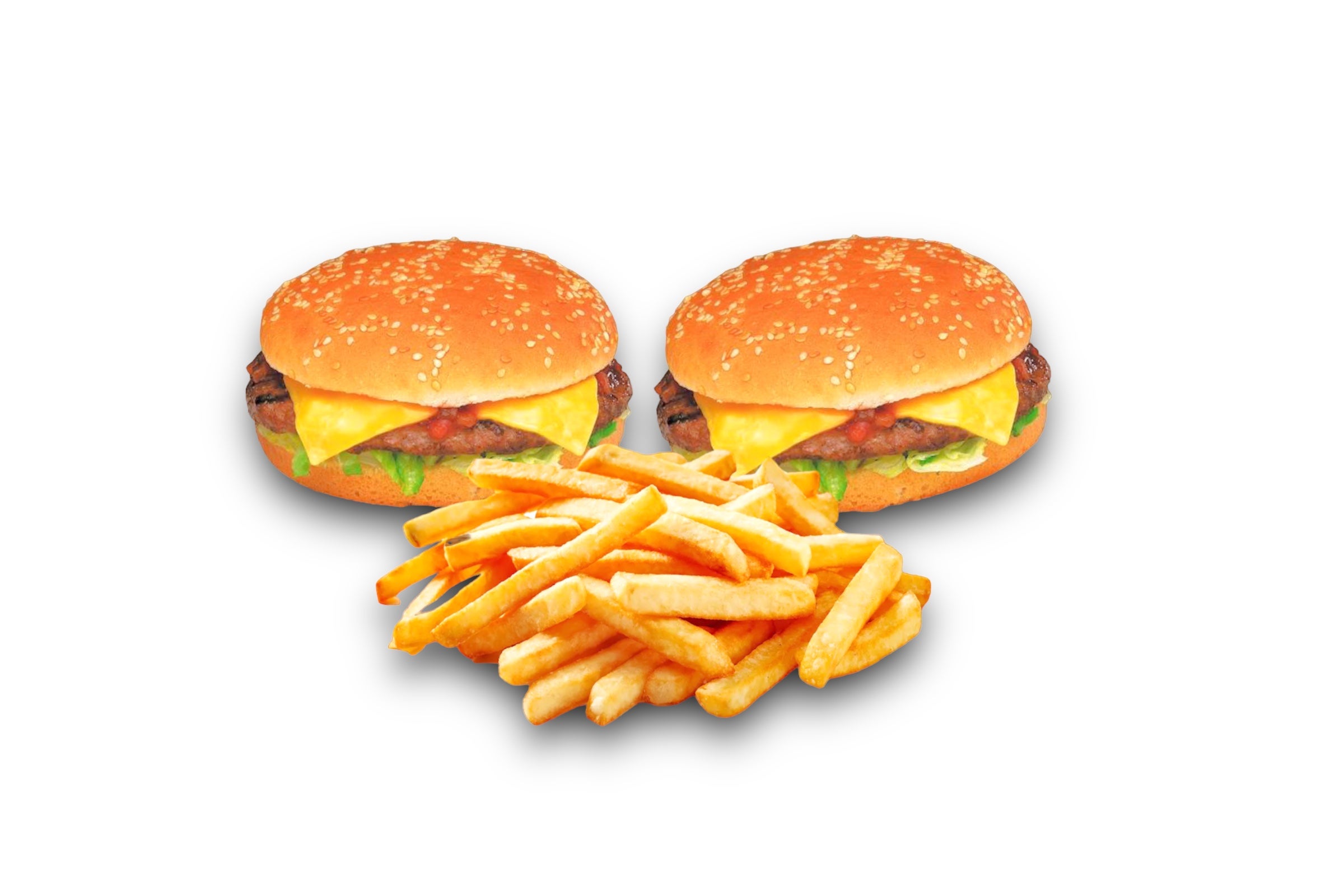 2 Cheese Burgers + 1 Chips