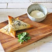 Big Samosa With Halloumi Cheese