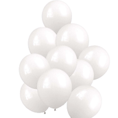 Set Of 10 White Helium Latex Balloons
