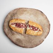 Creamy Cheese Manoushe With Hot dog