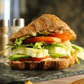 Roasted Halloumi Croisant Sandwich