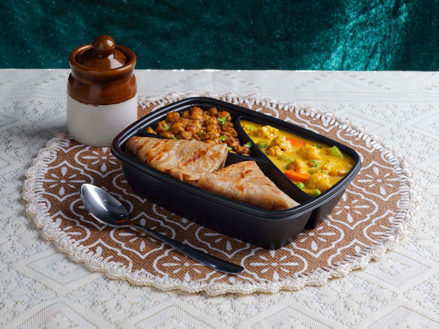 Veg Handi & Chole Paratha Thali Box