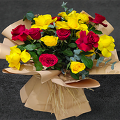 Random Yellow And Red Roses