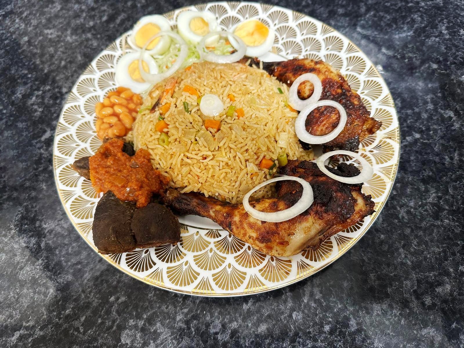 Fried Rice with Fried Chicken, Grilled Chicken, Meat or turkey