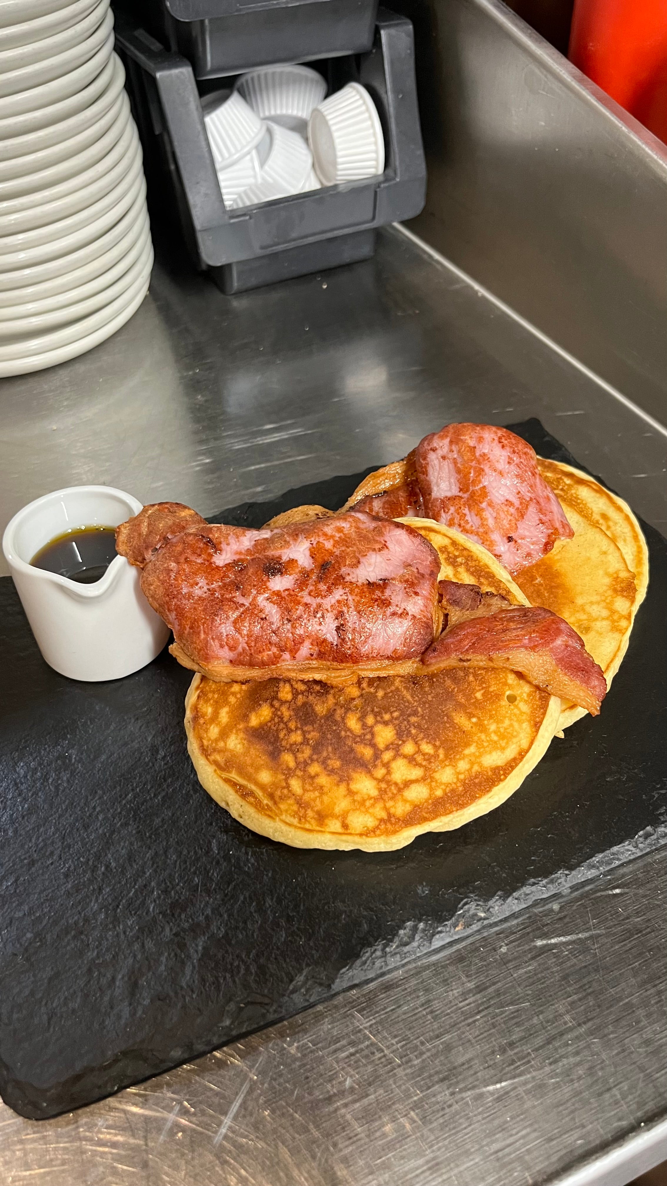 Pancakes with Bacon & Maple Syrup