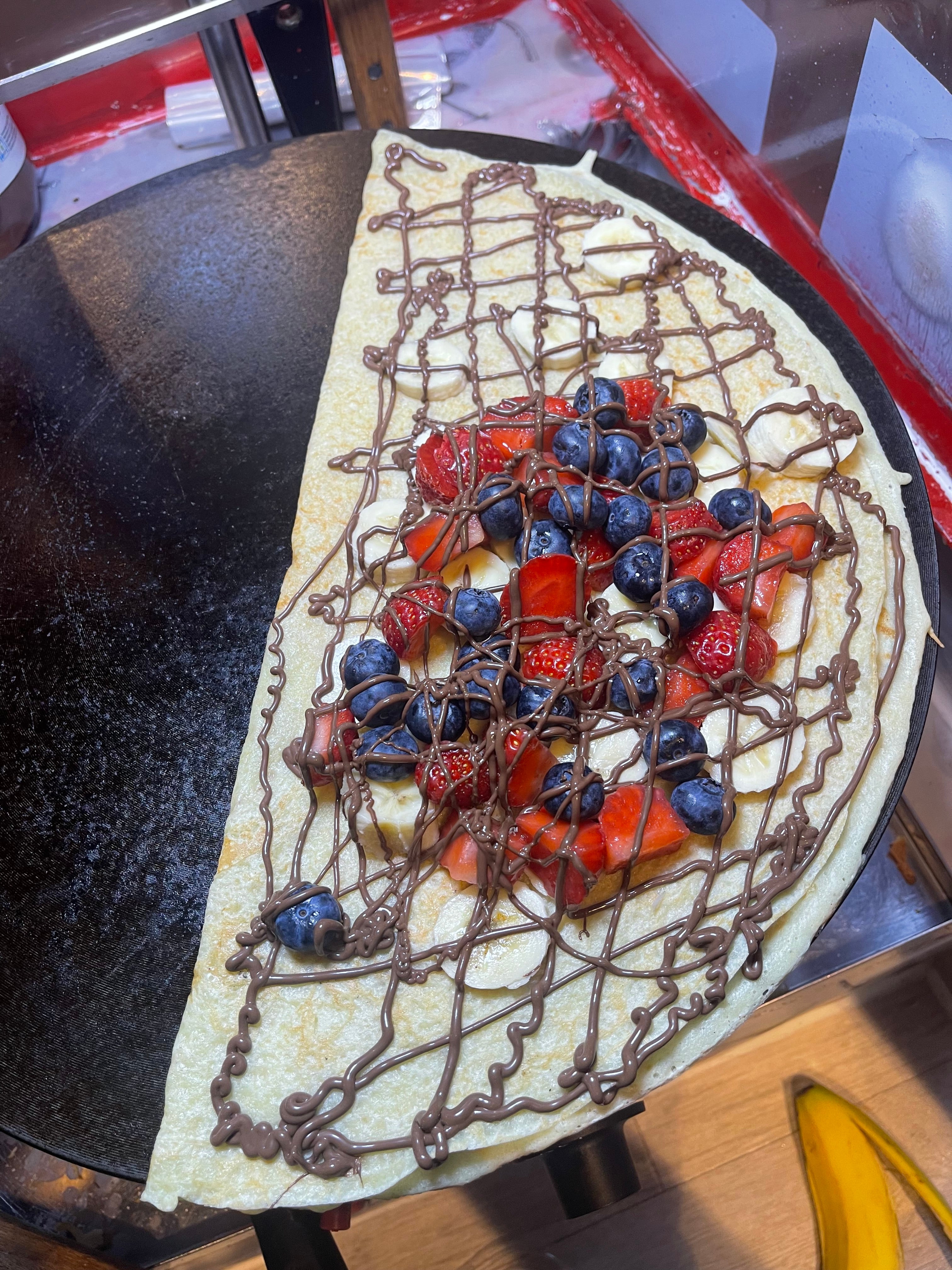 Blueberries, strawberries, bananas & Nutella
