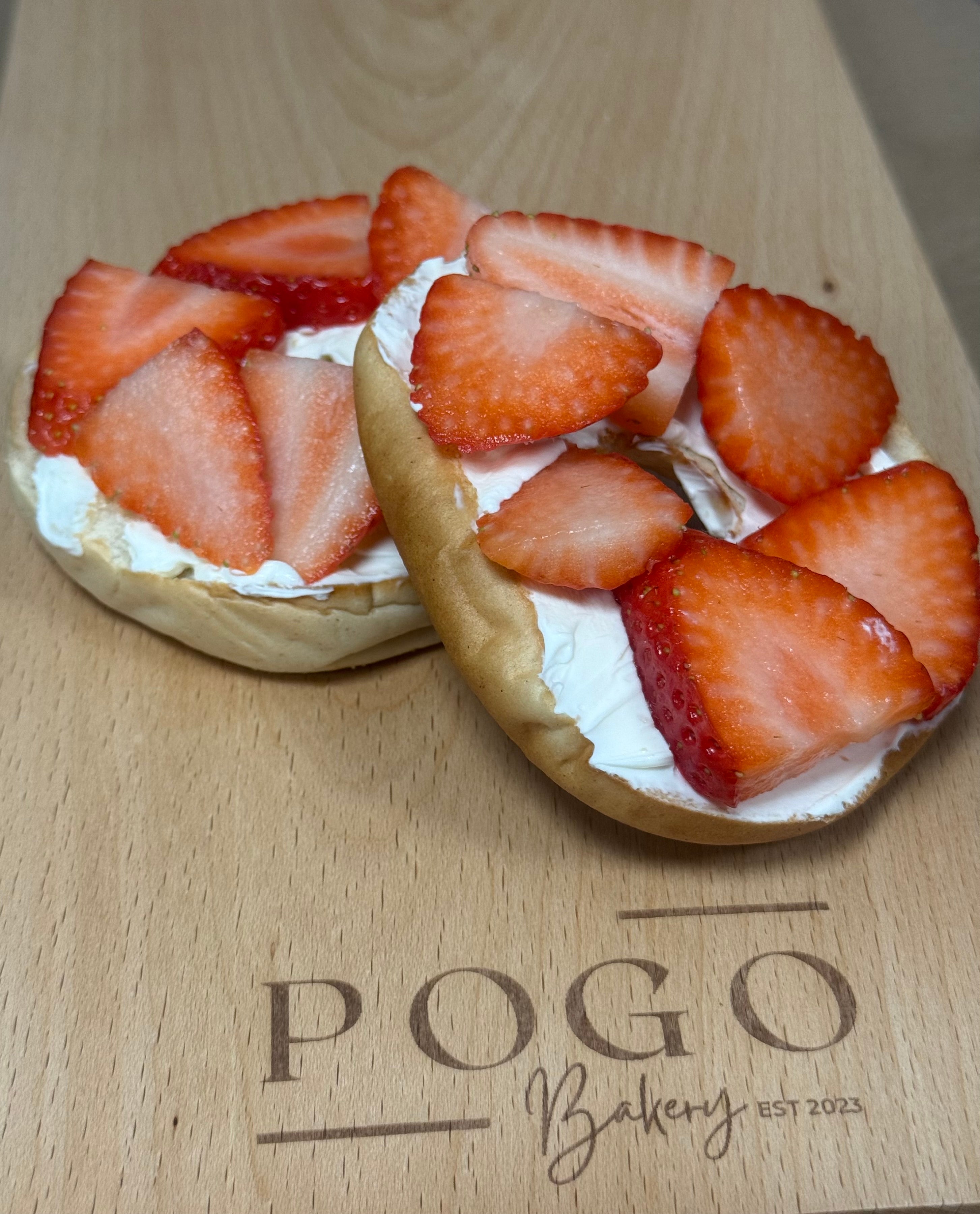 Strawberry and Cream Cheese Bagel