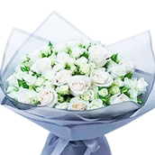 White Roses Baby Roses Mix Bouquet