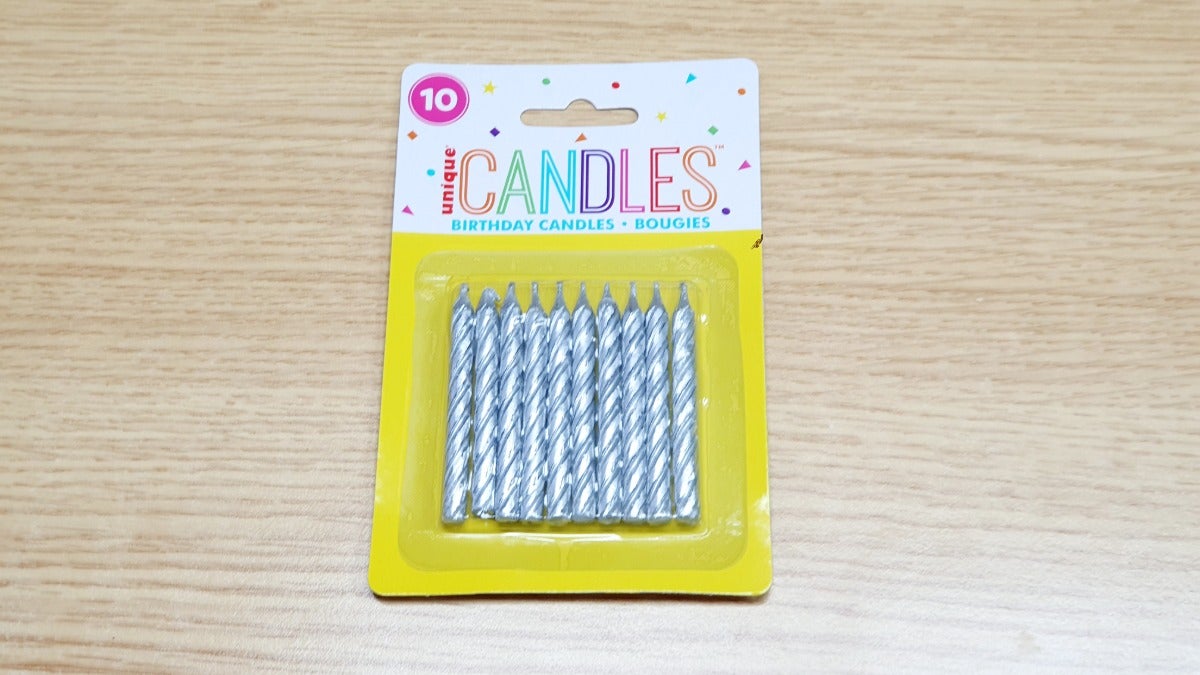 10pcs Silver Candles