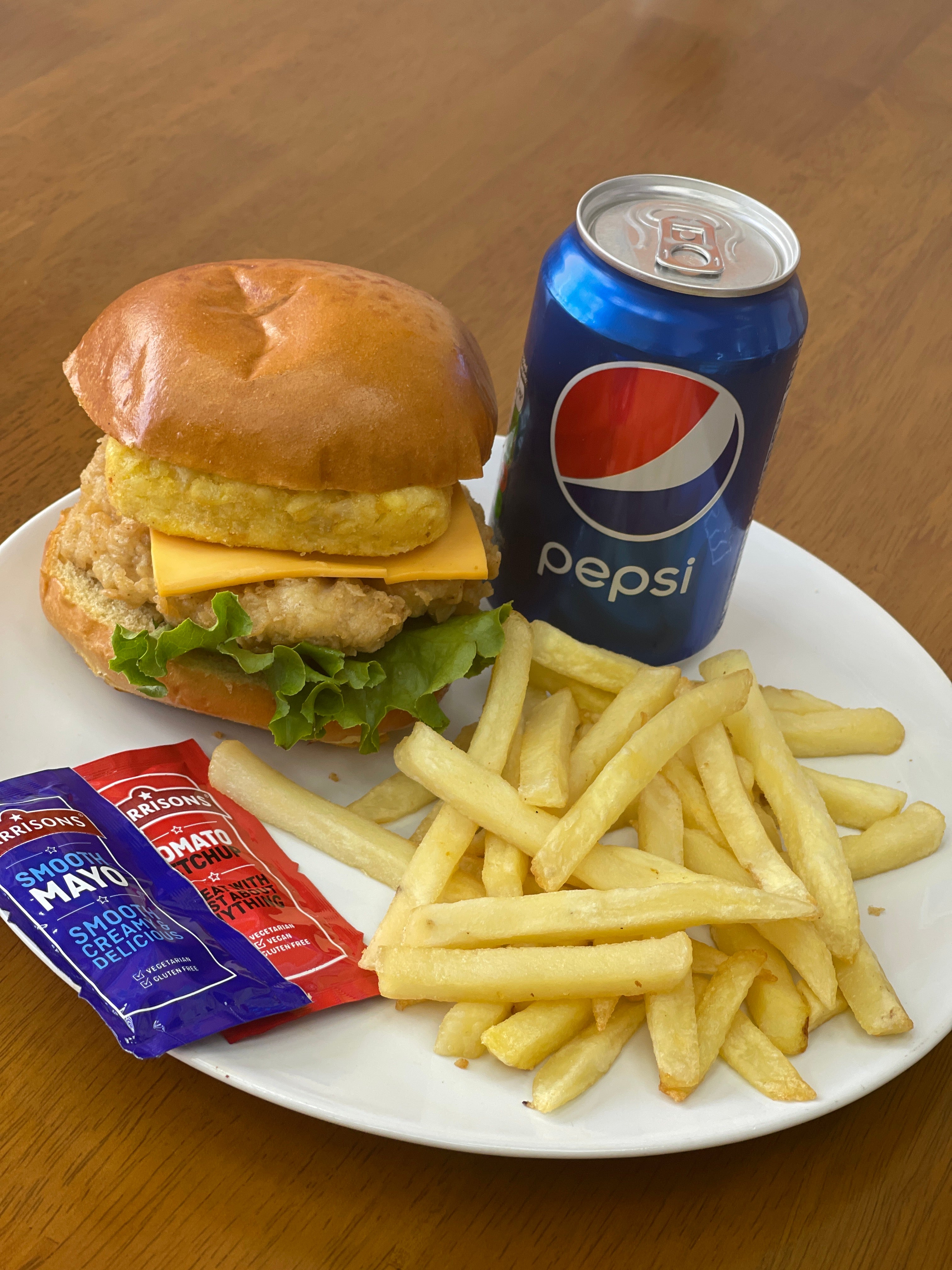 Chicken supreme burger meal