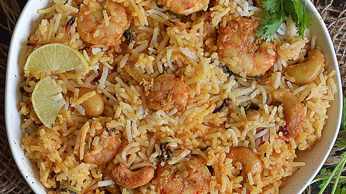 Prawns biryani