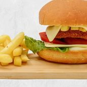 Veg Aloo Tikki Burger And French Fries