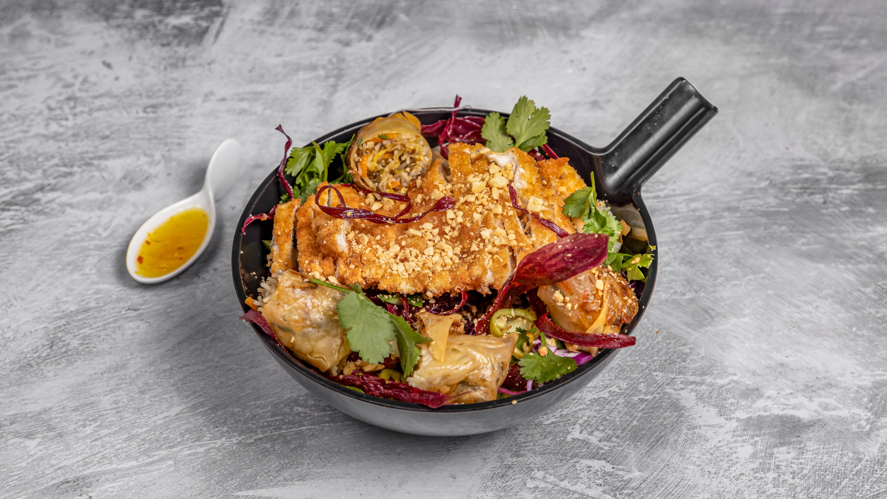 Crispy Panko'd Chicken Bun Xao