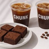 2 Americano Coffee and 4 pieces of brownies
