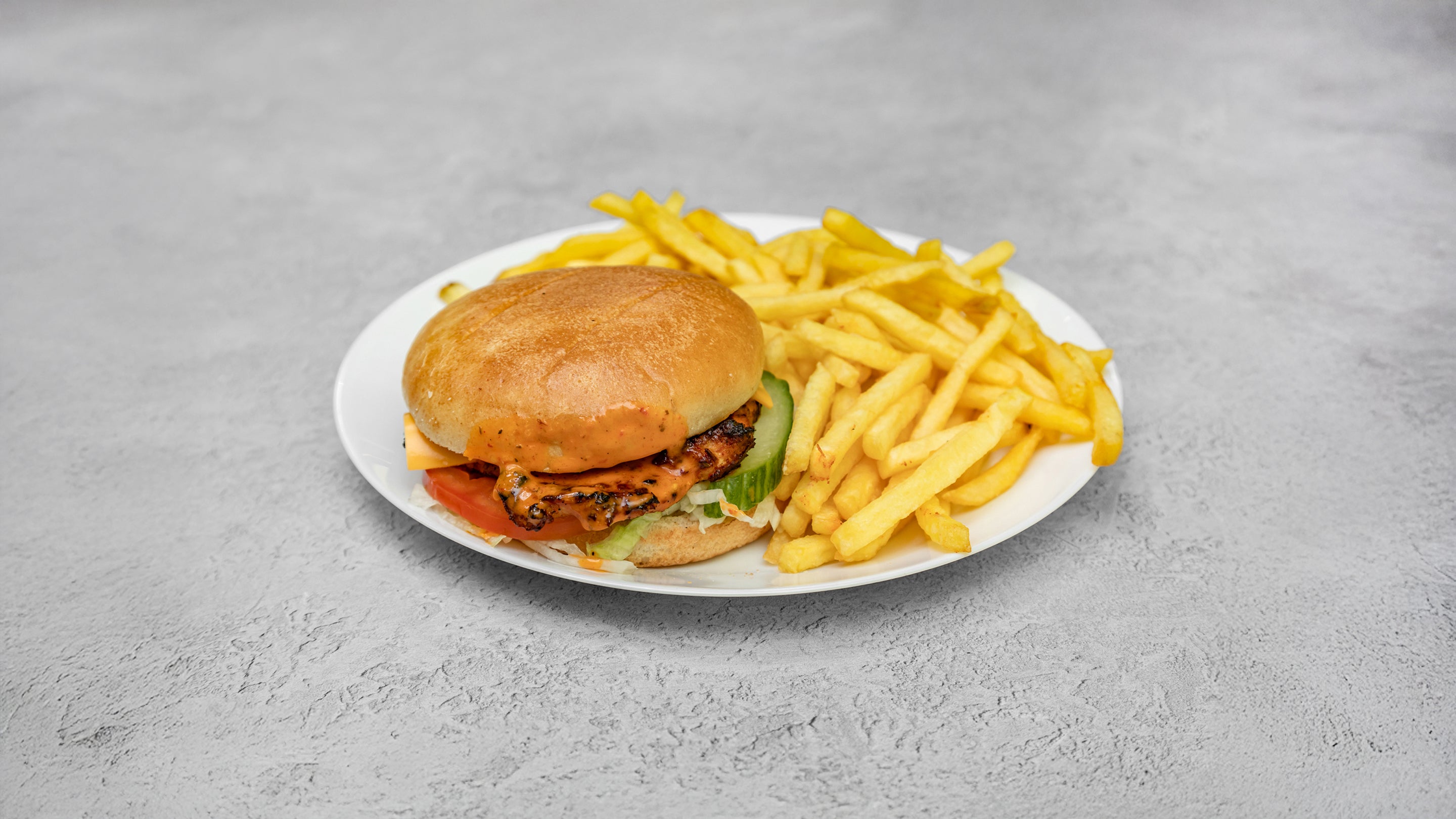 Grill Chicken Burger, Fries & Drink