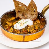 Chicken Tiganiá with Yogurt & Warm Sourdough