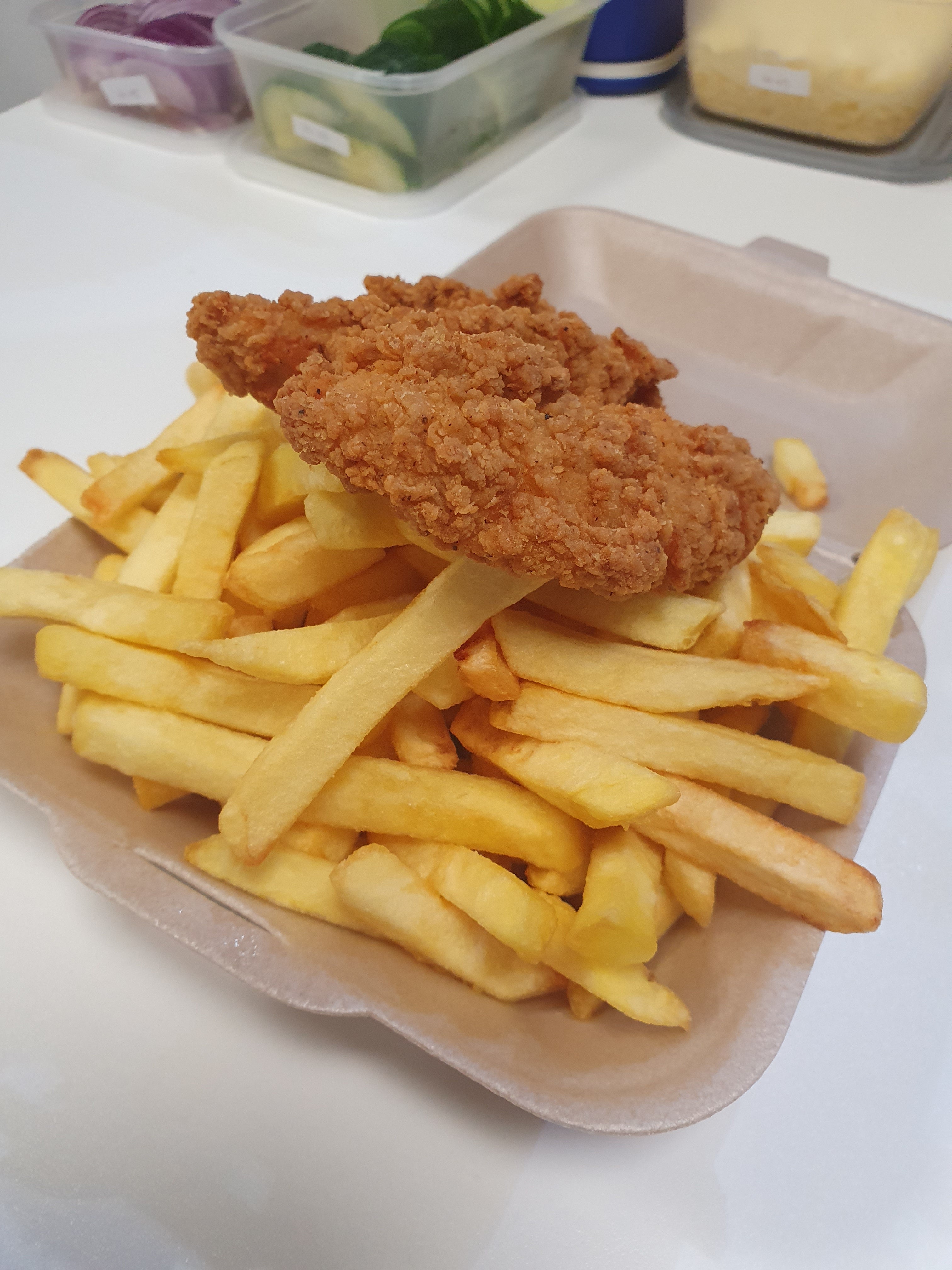 Chicken strips and fries