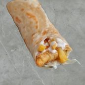 Cheese Samosa Chapati With Tahini and Potato