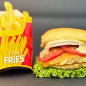Grilled Chicken Burger With Fries
