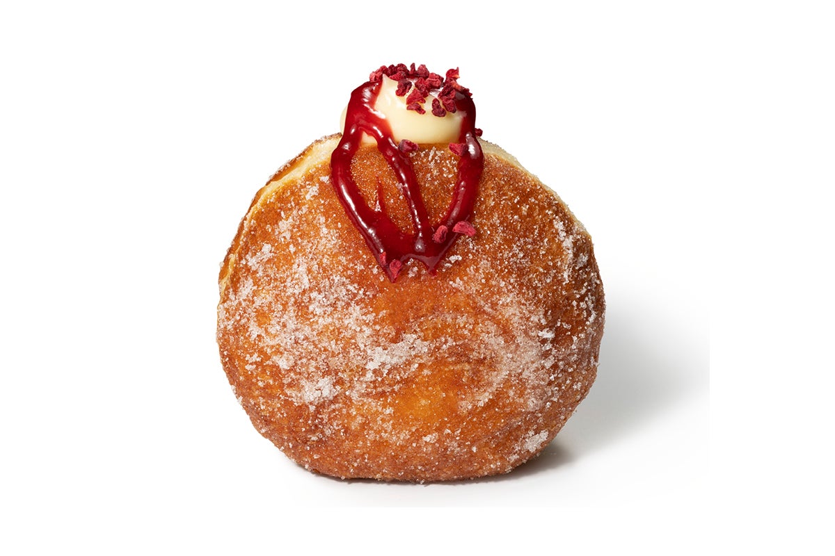 Raspberry Jam & Custard Doughnut