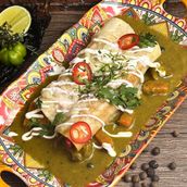 CURRIED GOAT ENCHILADAS