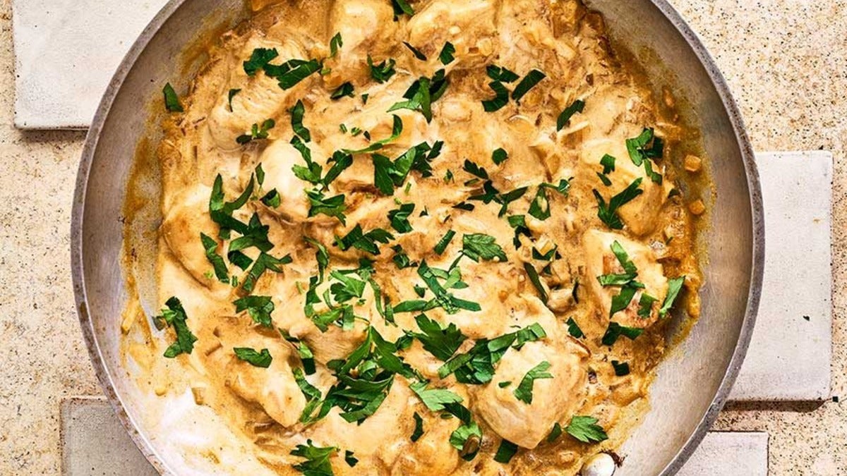 Chicken Stroganoff with rice