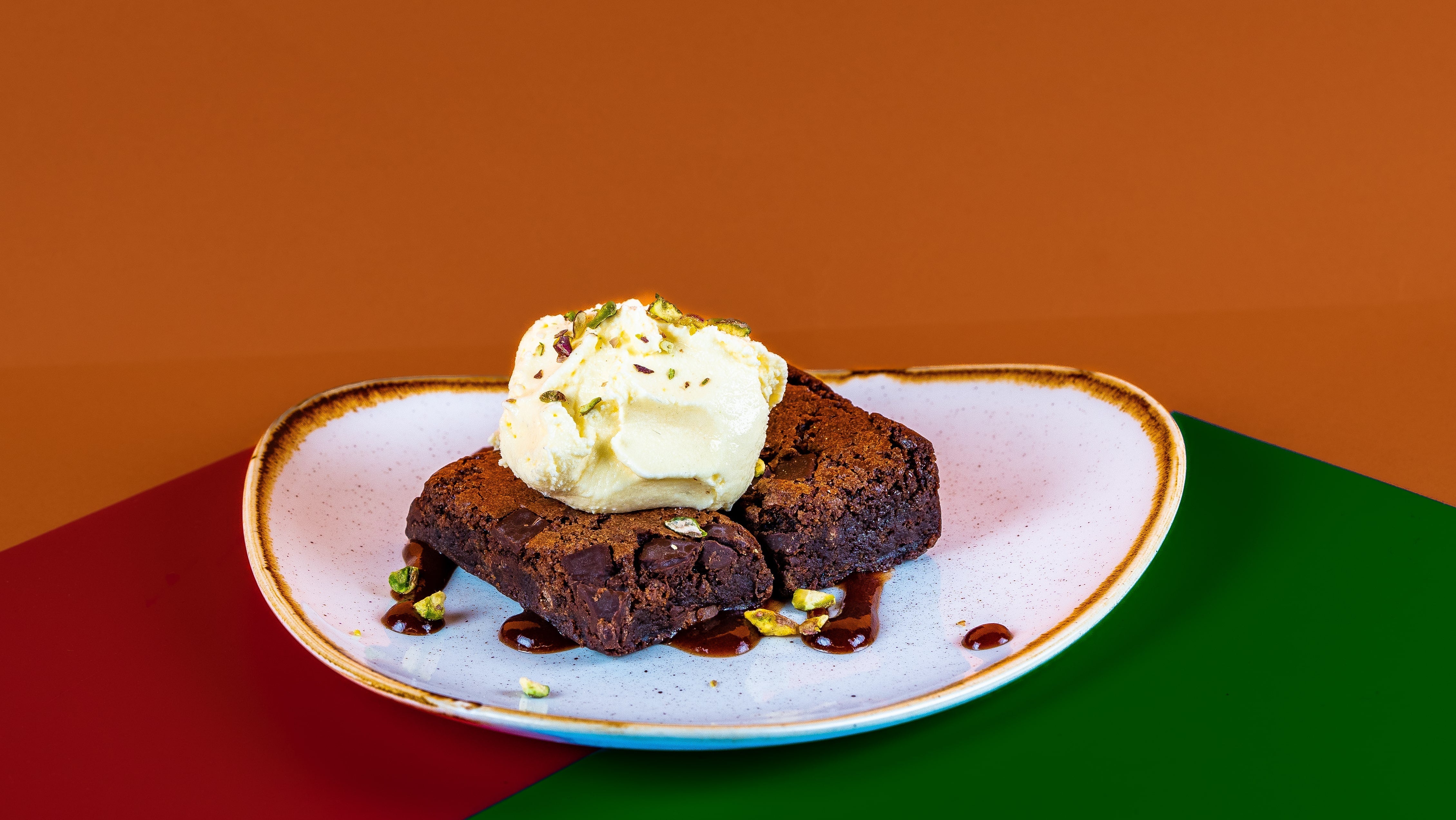 Caramel Brownie with Ice Cream
