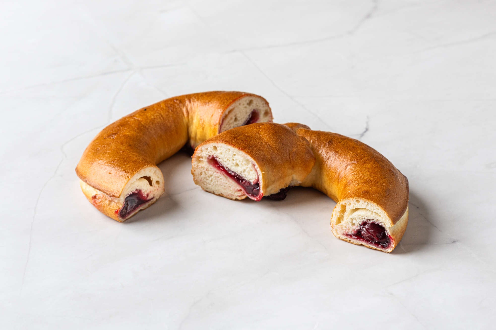 Pretzel with sour cherries