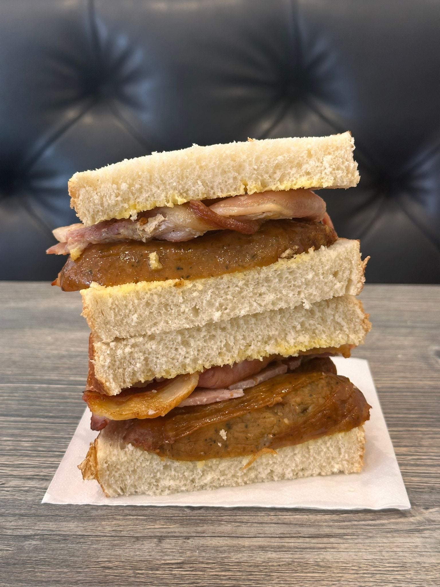 Sausage and Bacon Sandwich