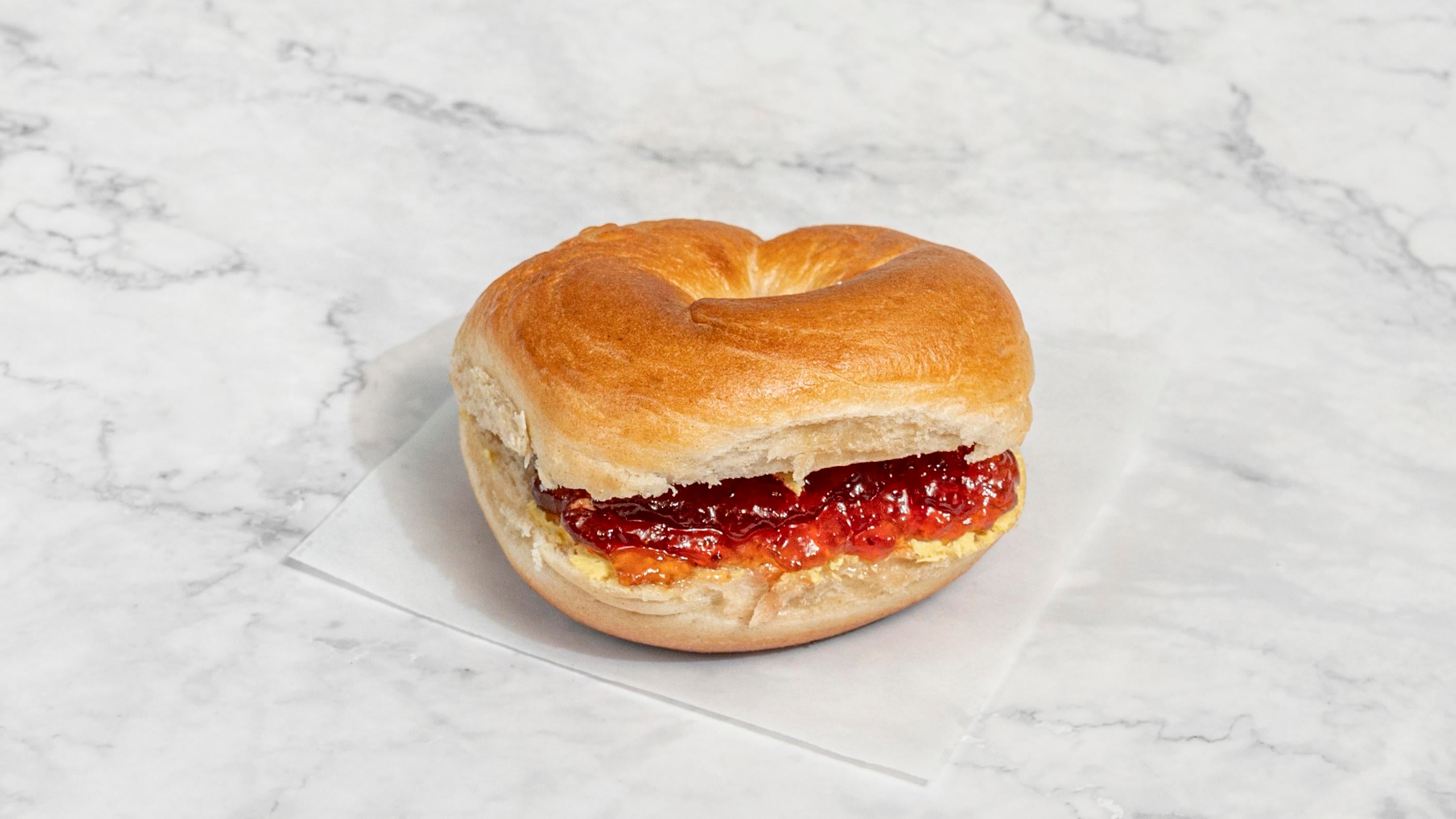 Jam and Butter Bagel