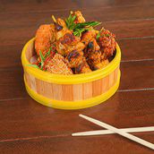 Sampler Platter. (Seafood Cake/Chicken wings/Chicken satay)