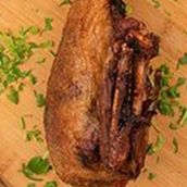 Half Fried Duck With Rice And Vegetables