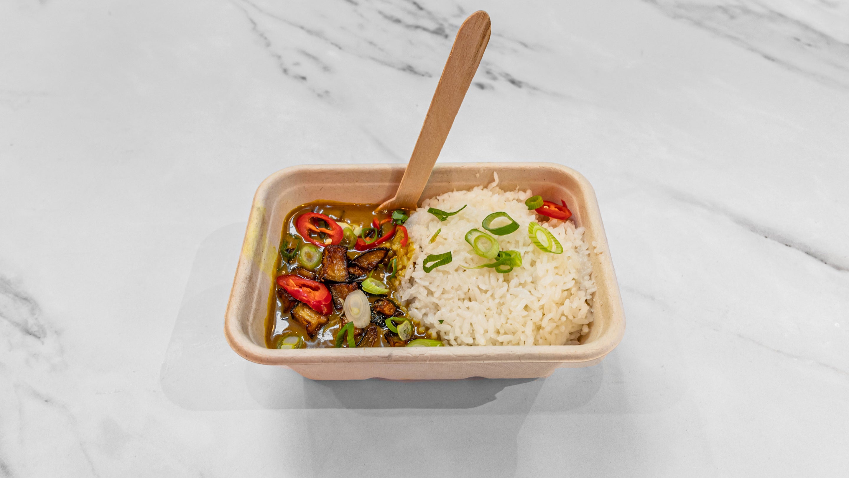 Aubergine Katsu Curry & Rice