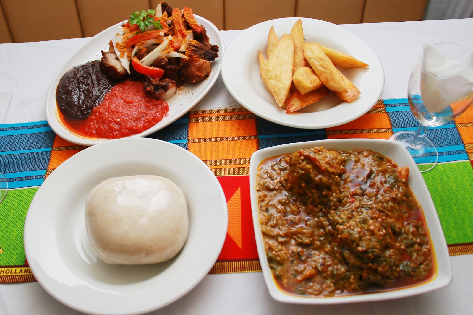 Banku with Okoro Goat Meat/fish