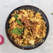 MUTTON DUM BIRYANI WITH SALAN and RAITA