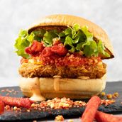 Crispy Chicken Burger With Taxis