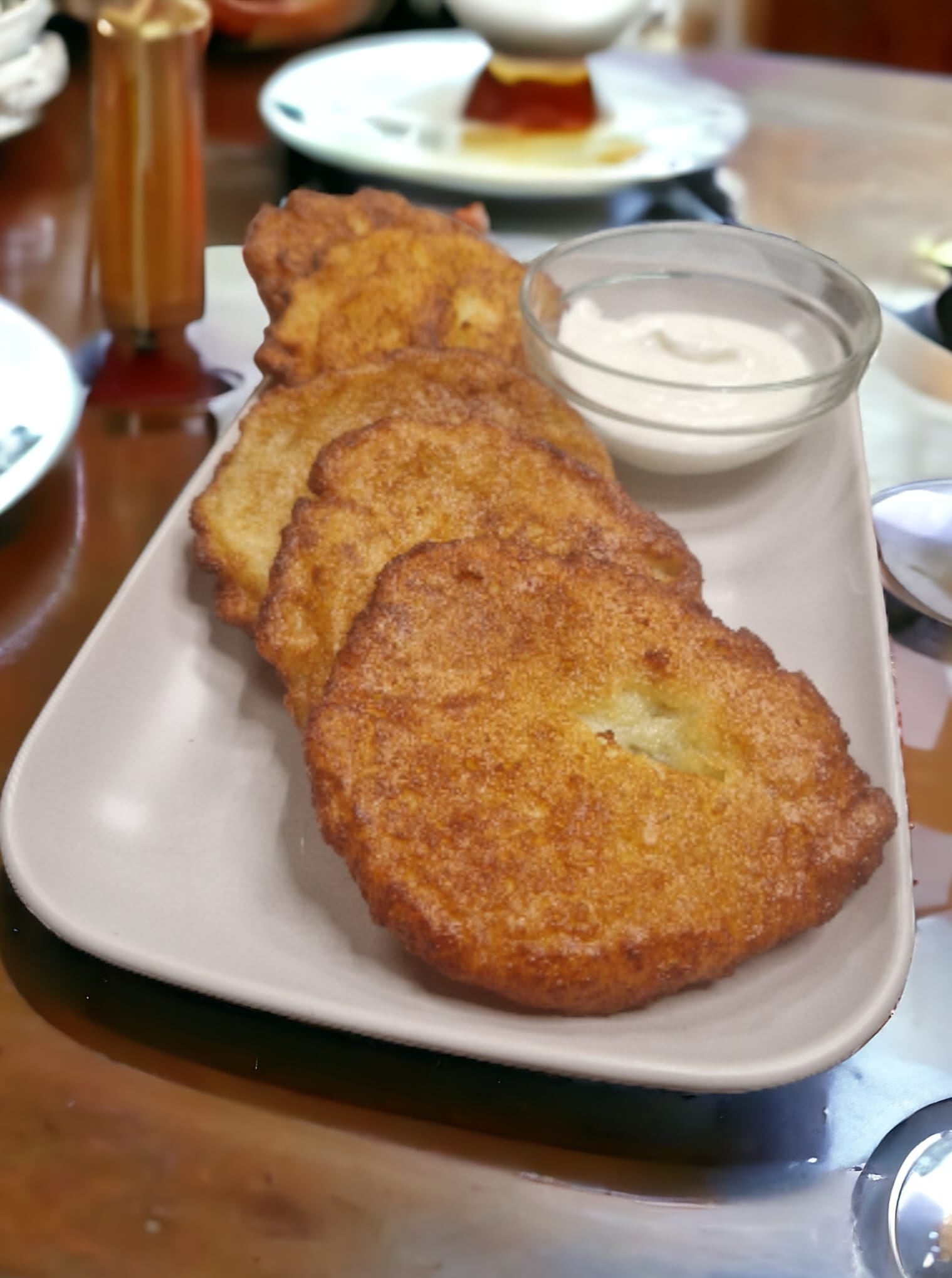 Potato Pancakes with Sour Cream or Placki Ziemniaczane Ze Smietana