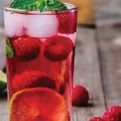 Raspberry Mojito with Soda Drink