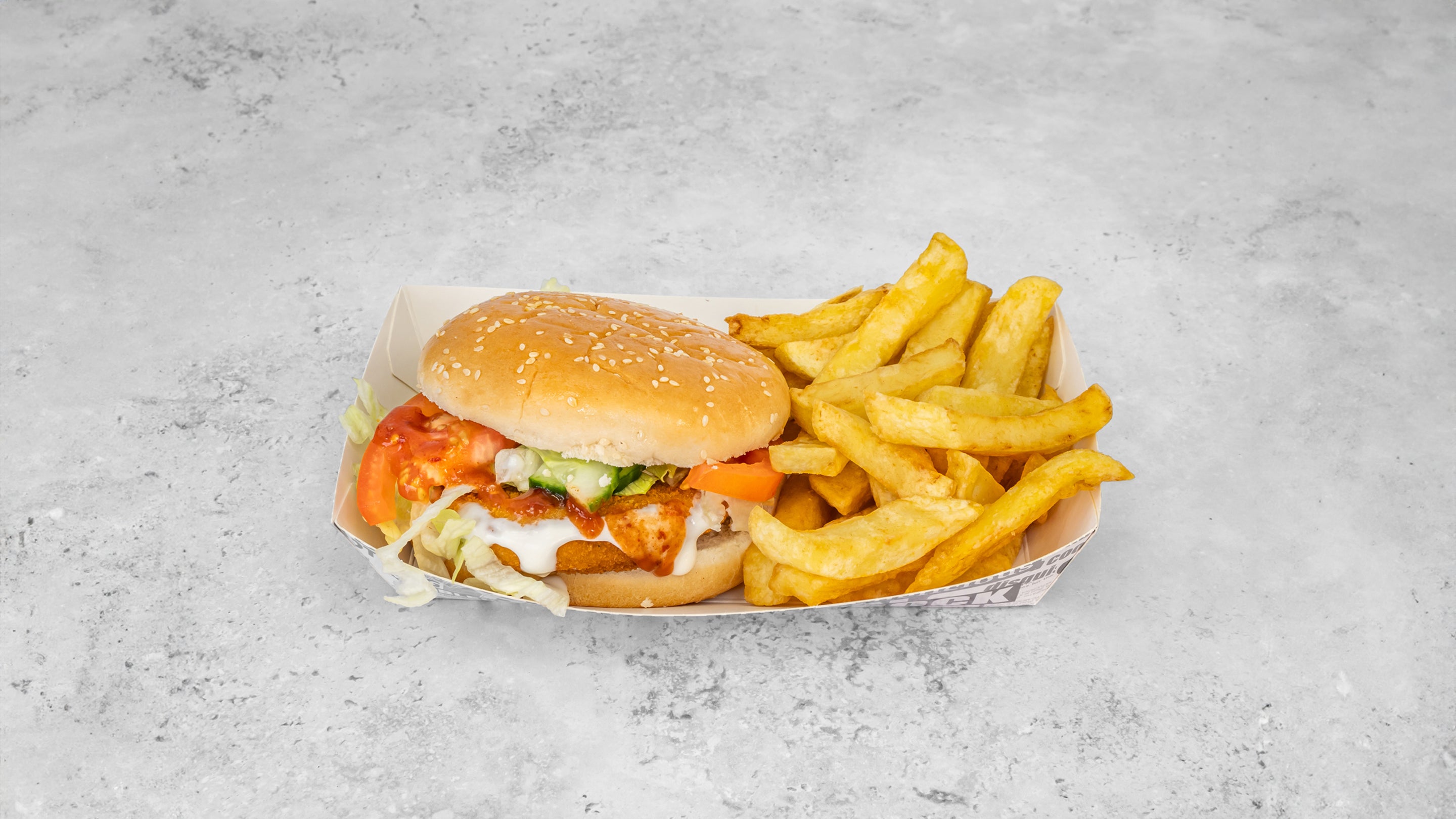 Chicken Burger and Chips