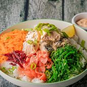 Baked Salmon Poke Bowl