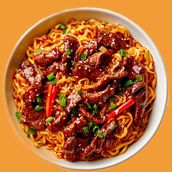egg sauce noodles with meat