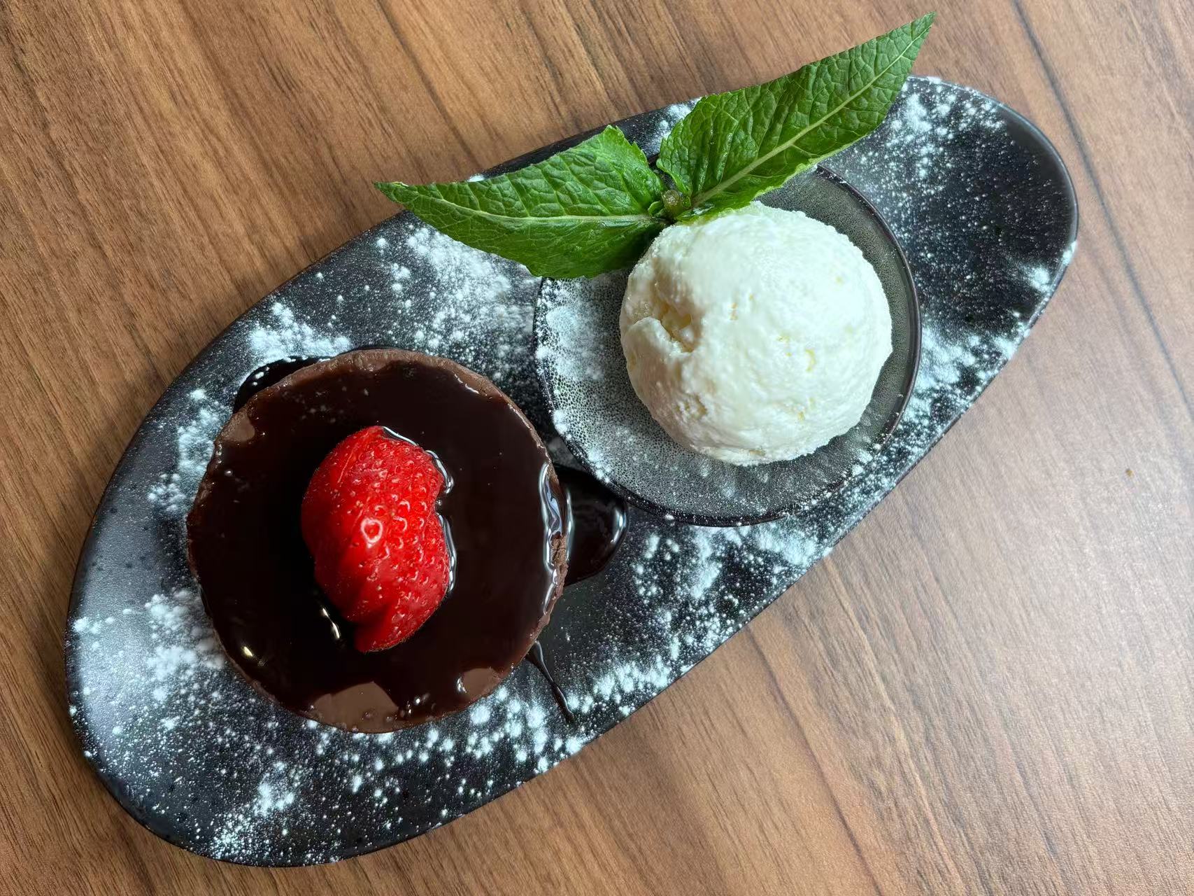 Belgium Chocolate Mousse with Vanilla Ice Cream