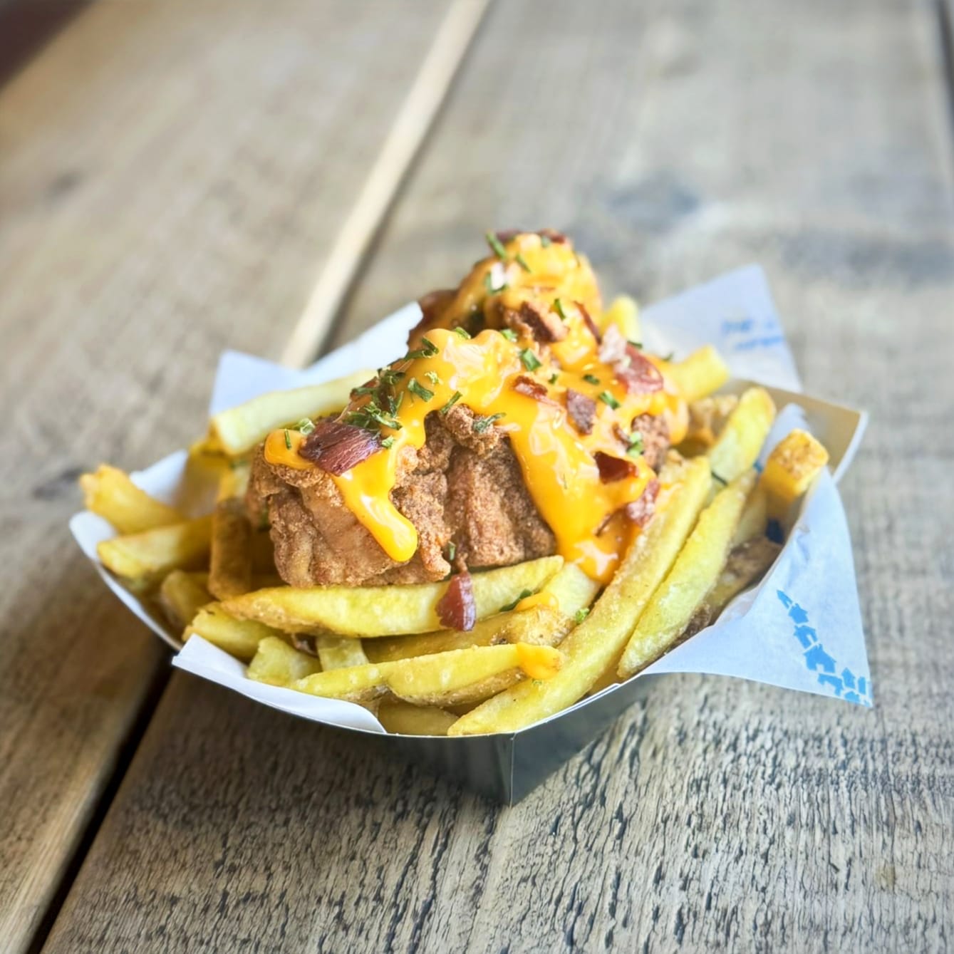 Cheese & Bacon Fried Chicken 'n' Chips