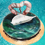 Ocean Heart Cake