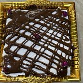 Turkish White Cake Covered With Cream And Nutella