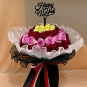 Red Rose Bouquet With Pink 22231