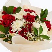 Natural Flowers Bouquet RED And White